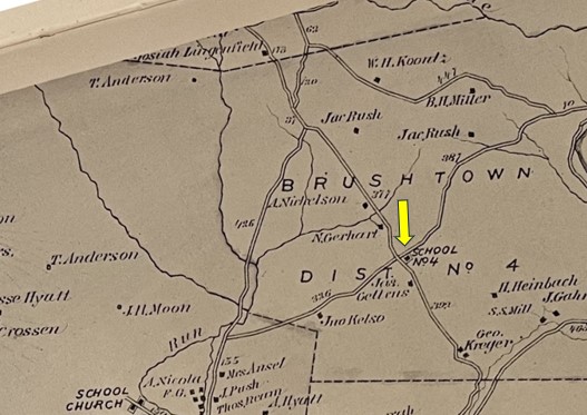 1876 map identifies the location of School No. 4.