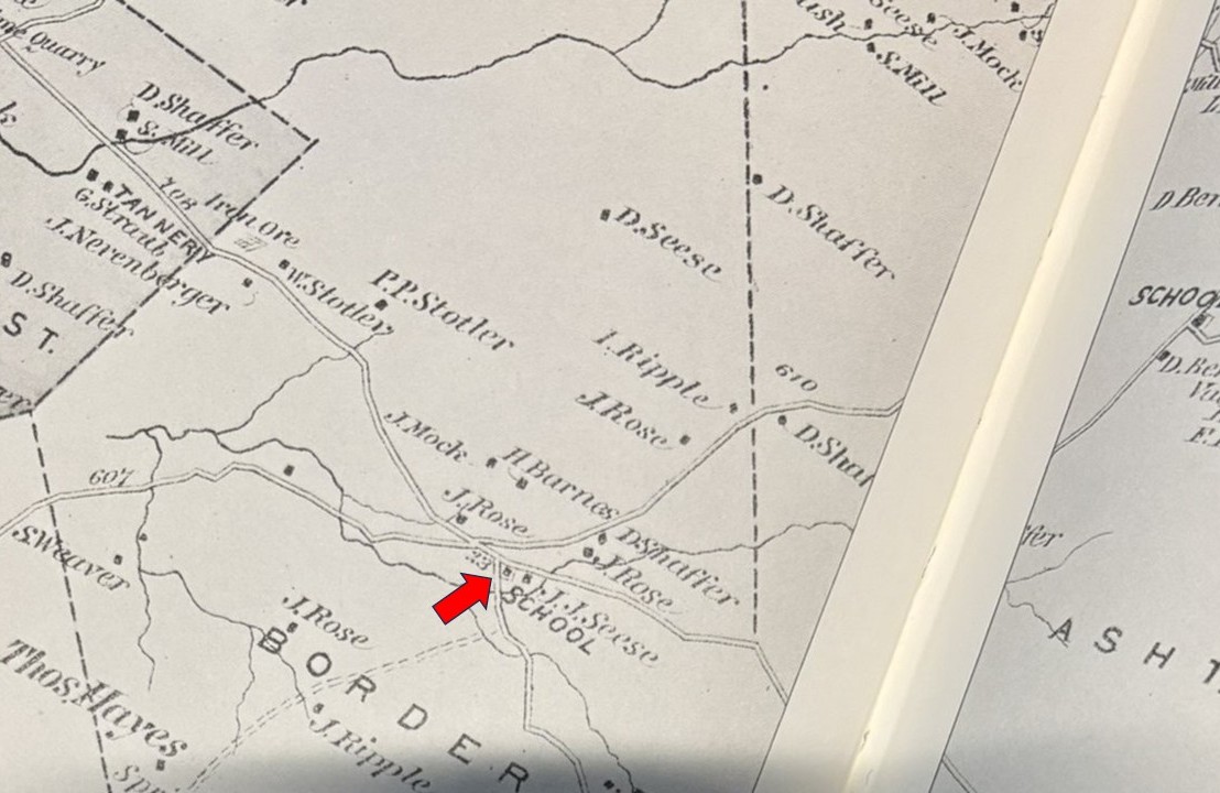 School location in 1876 Beers atlas.